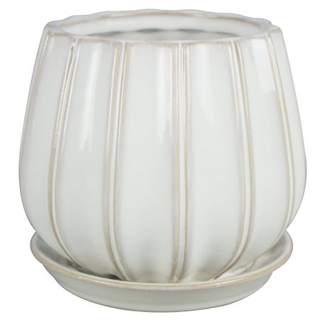 TRENDSPOT Contour 6 in. D Ceramic Planter White CR01137S-06W